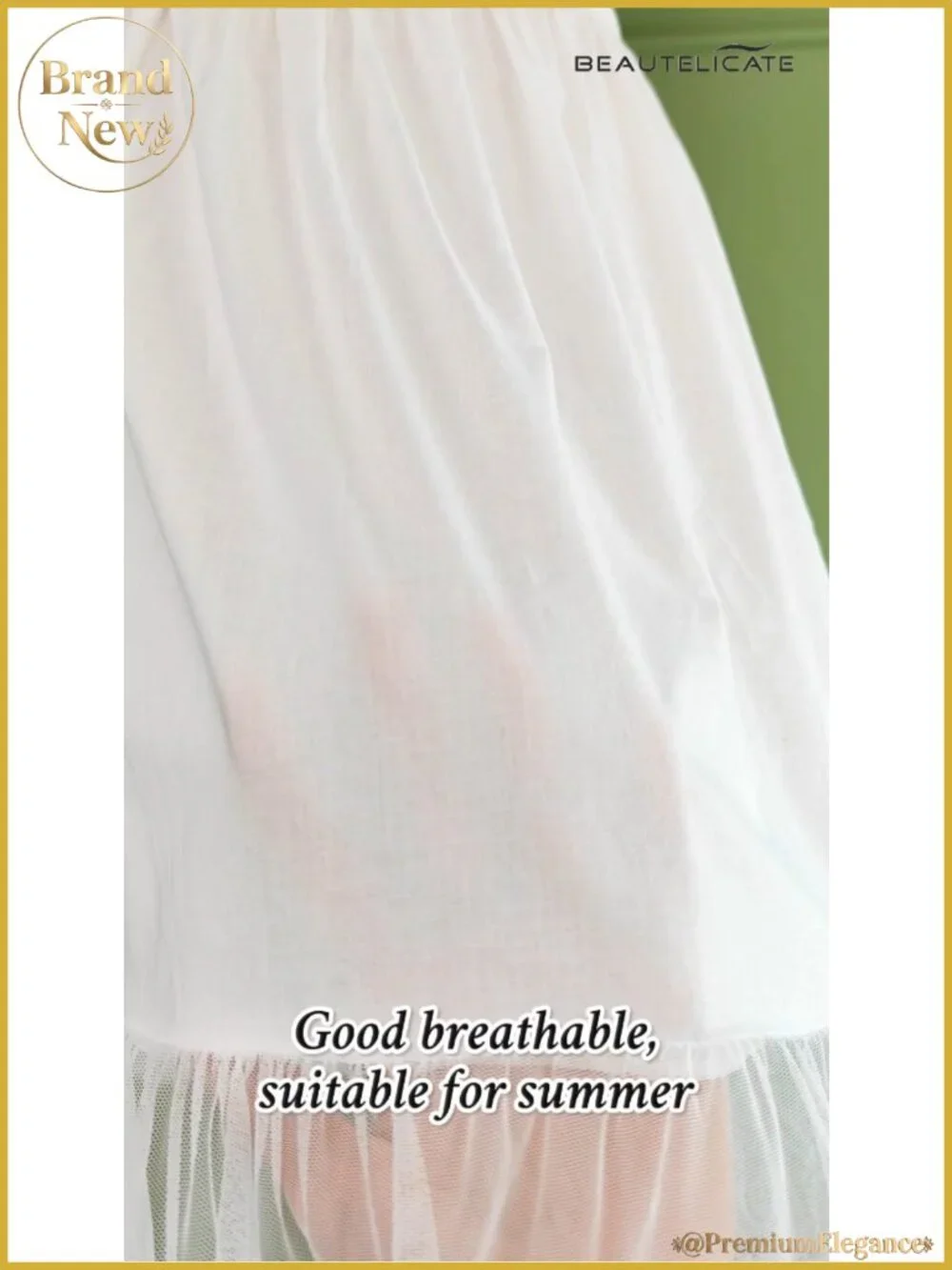 100% Cotton Half Slip Skirt Extender with Lace Trim